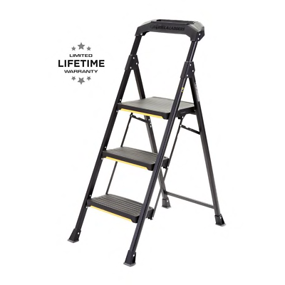 #ad 3 Step PRO Grade Steel Stool Ladder Work Folding Non Slip 300 lb Load Capacity $80.30