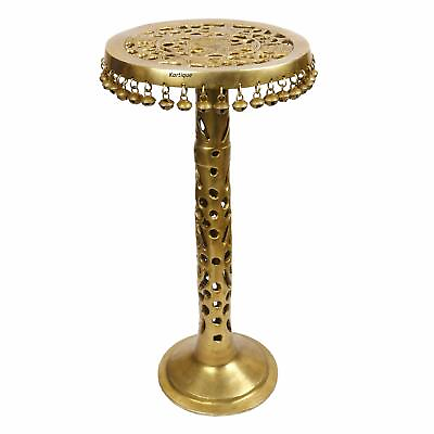 #ad Brass Table Ethnic Design Brass Decorative Corner Table with Hanging Bells Table $671.46