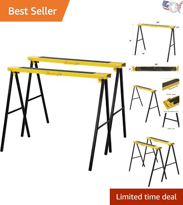 #ad Portable Folding Sawhorse Heavy Duty Twin Pack 275 lb Weight Capacity Each $110.99
