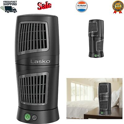 #ad Lasko Twist Top Desktop Tower Fan with 3 Speeds Black $38.98