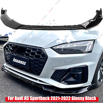 #ad For Audi A5 Sportback 2021 2022 Gloss Black Front Bumper Lip Spoiler Splitter $59.49