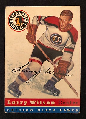 #ad 1954 55 Original Vintage Topps Hockey Card Larry Wilson #40 BV $60 CF $12.99