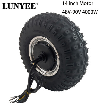 #ad 14 Inch Hub Motor 4000W Fat Electric Bicycle Scooter Motor Wheel With Tyre $326.16