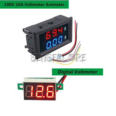 #ad DC100V 10A Voltmeter Ammeter BlueRed LED Amp Dual Digital Red LED Voltage Meter EUR 2.29