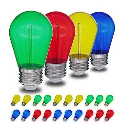 #ad Colored String LED Light Bulbs 1 watt Plastic Outdoor Indoor S14 Bulbs for ... $47.28