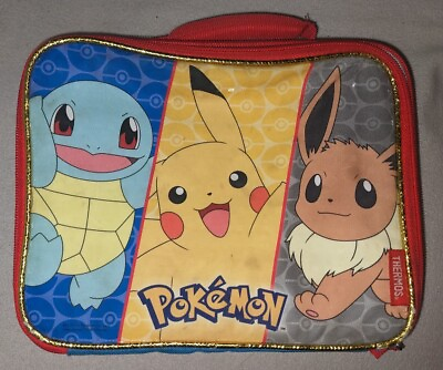 #ad 1999 Vintage Pokemon Lunchbox Only Squirtle Pikachu Eevee Nintendo Retro 90s $6.00