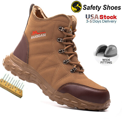 #ad Men#x27;s Work Boots Soft steel toe boots Slip Resistant Construction Welding Shoes $45.07