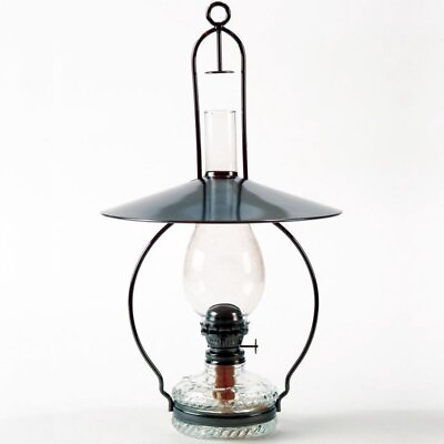 #ad Lehman#x27;s Hanging Clear Oil Lamp with Top Reflector Steel Metallic Gray 3 4quot; Wick $37.98