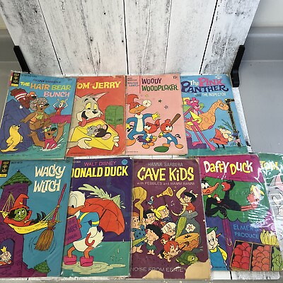 #ad Lot Of 10 Gold Key Vtg Comics 1960s Tom N Jerry Woody Wood Pecker Pink Panther $44.99