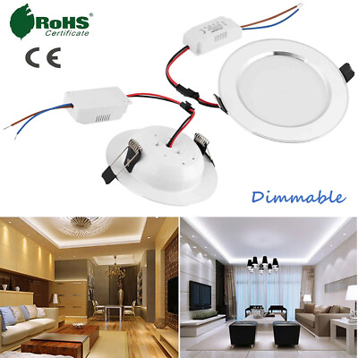 #ad Dimmable 3W 5W 7W 9W 12W 15W 18W LED Recessed Ceiling Downlight Panel Light RK $118.32