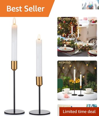 #ad Velvet Based Candlestick Holders in Gold amp; Black Brass Modern Table Accents $35.99