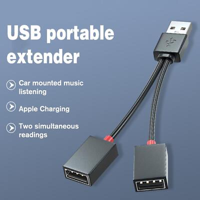 #ad Male USB 2.0 A 1 to 2 Dual USB Female Data Hub Power Adapter Y Splitter Cab US $1.97