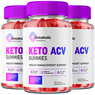 #ad Metabolic Solutions Keto ACV Gummies Official Formula 3 Pack $49.95