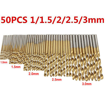 #ad 1set 50pcs High Quality Twist Drill Bit Power Tool Parts For Metal Wood Drilling $8.93