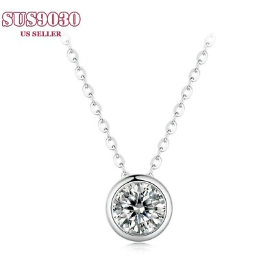 #ad 0.5Ct Moissanite Women 925 Sterling Silver Necklace Fashion Jewelry $22.76