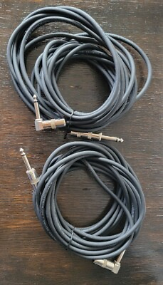 #ad 2 Pack 10ft Black Guitar Cable TS 1 4quot; to Right Angle Instrument Cord Patch 3m $16.90