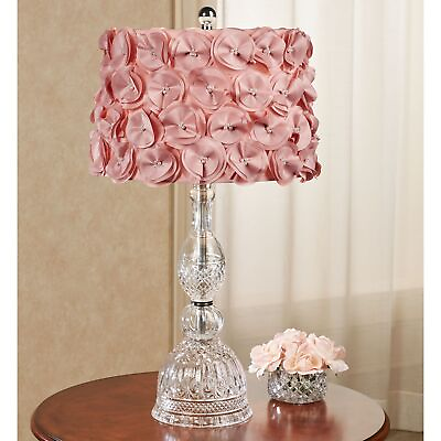 #ad Handcrafted Lydia Glass Table Lamp with Flower Petal Rosette Shade $239.00