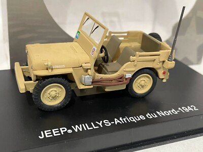#ad 1:43 Jeep Willys Nort Africa 1942 WWII armored vehicles Atlas Tank diecast $42.29