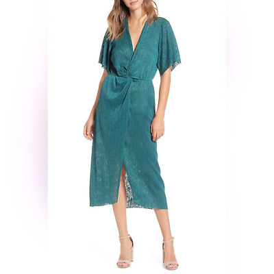 #ad All in Favor Dolman Plissé Midi Dress in Antique Green $50.00