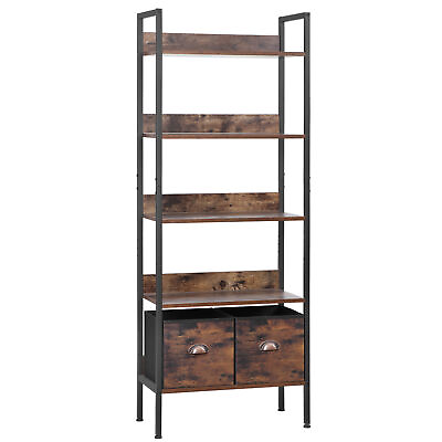 #ad 5 Tier Open Bookshelf Bookcase Storage Rack Shelves for Living Room Home Office $50.99