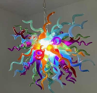 #ad Modern Hand Blown Glass Colorful Art Chandeliers Ceiling Hanging Lights LR1441 $580.00