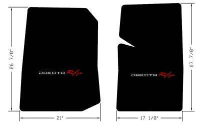 #ad NEW 1987 2011 DODGE DAKOTA Black Floor Mats Embroidered Logo Pick Logo Set 2 $138.99