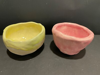#ad Set of two Hand Made Pinch Pots 2quot; Original Pottery Primitive $15.00