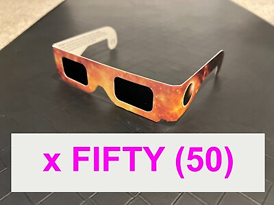 #ad Lot of 50 Solar Eclipse Glasses CE amp; ISO Certified US Seller FREE Ship $24.99