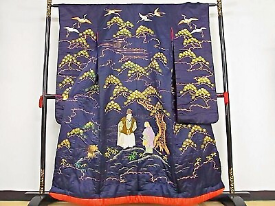 #ad Japanese Kimono Uchikake Wedding Pure Silk japan 1576 $450.00
