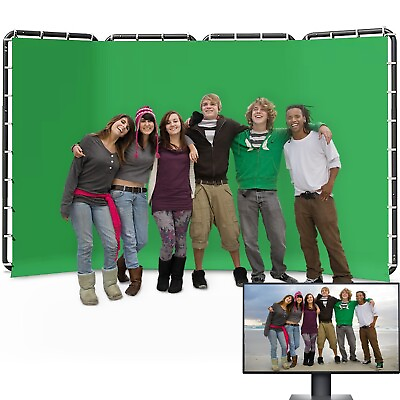 #ad Photo Studio Green Screen Collapsible Backdrop with Heavy Duty Backdrop Stand $89.99