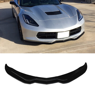 #ad Fits 2014 2019 Corvette C7 STG Stage 3 Z06 Front Bumper Splitter Lip Gloss Black $189.99