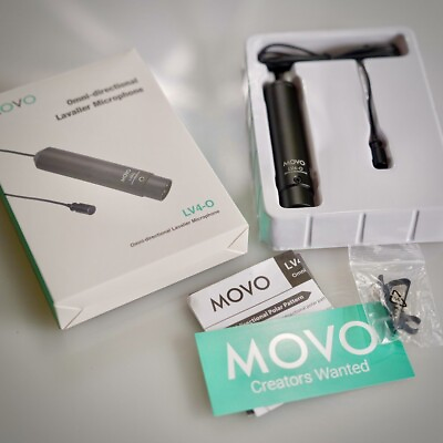 #ad Movo LV4 O XLR Lavalier Omnidirectional Microphone w Tie Clip On and Windscreen $14.47