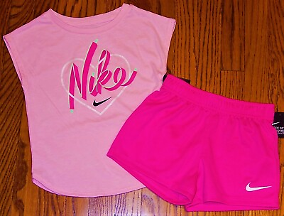 #ad NIKE SPORT ORIGINAL TODDLERS GIRLS AUTHENTIC BRAND NEW 2Pc SET Size 4 NWT $24.95