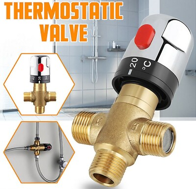 #ad Thermostatic Mixing Valve with 1 2 NPT Male ConnectionsWater Temperature Contro $19.99