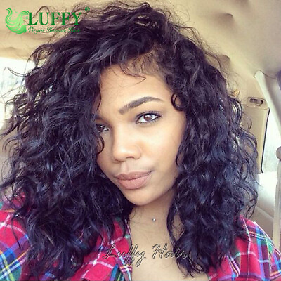 #ad Water Curly 13*6 Lace Front Wigs Brazilian Human Hair 360 Wigs With Baby Hair $402.36