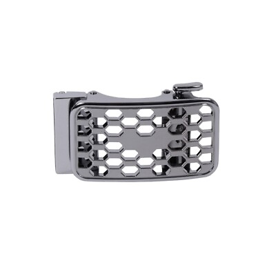 #ad Mens Ratchet Belt Buckle ONLY Brushed Silver PERFORATED Automatic Removable $12.77
