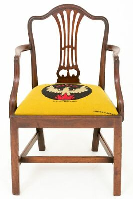#ad Mahogany Hepplewhite Desk Chair Antique Arm Chairs $800.00