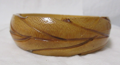 #ad Vintage Carved Wooden Bangle Bracelet $9.99