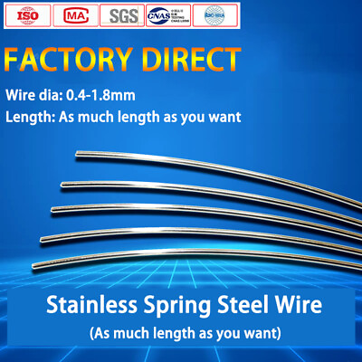 #ad 0.4mm to 1.8mm Wire Dia Stainless Steel Spring Wire Steel Wire Rope Raw Material $2.43