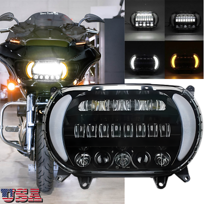 #ad US LED Headlight Turn Signal DRL Assembly Kit For 2015 2023 Harley Road Glide $249.99