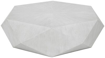 #ad Uttermost 25163 Volker 50quot;W Modern Solid Geometric Faceted Fresh White Ceruse $1207.80