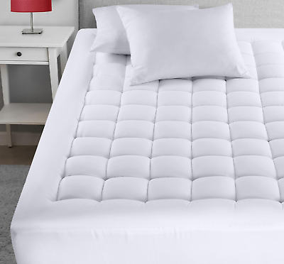 #ad Bedding Quilted Fitted Premium Mattress Pad Queen Size up to 16 Inches Deep $26.18