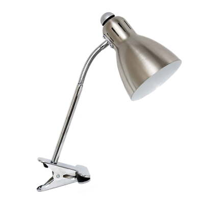 #ad Simple Designs 15.5quot; Adjustable Clip Light Desk Lamp Brushed Nickel $15.59