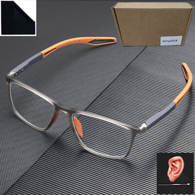 #ad Mens TR90 Anti blue Light Square Reading Glasses Sport Lightweight 1.5 2.5 2 3 4 $9.99