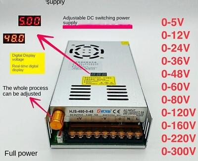 #ad AC110 220 to DC 0 24V 48V Current Voltage Adjustable Switching Mode Power Supply $77.99