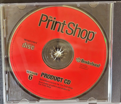 #ad 1998 Broderbund Print Shop Version 6 Windows Vtg PC Software CD Rom $6.07
