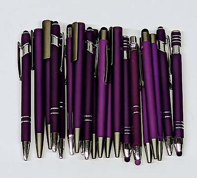 #ad 20ct Lot Misprint Metal Retractable Click Pens PURPLE Violet Lavender Grape Plum $20.99