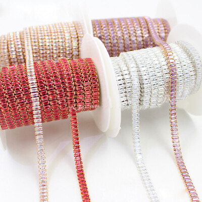 #ad 90cm Crystal Rhinestone Trim Skinny Beaded Ribbon Wedding Motif DIY Jewelry Art $19.40
