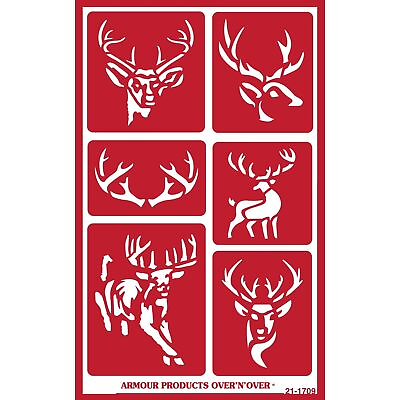 #ad Armour Etch Over N Over Stencil Deer Glass Etching Stencil Brown $18.04
