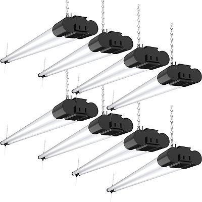 #ad Sunco 12 Pack LED Workshop Garage Black Shop Light 4FT Plug in Linkable Utility $146.99